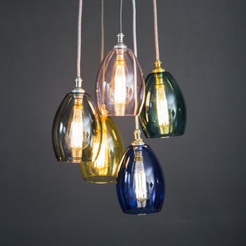 Bertie Small Cluster Coloured Glass Pendant Light